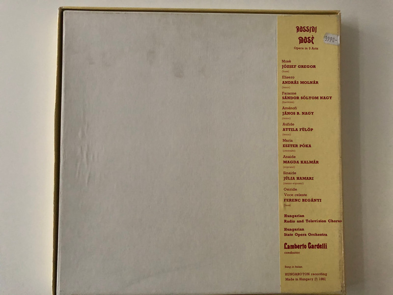 Rossini - Mosè / Magda Kalmár, József Gregor, Janos B. Nagy, Julia Hamari, Sándor Sólyom Nagy, Lamberto Gardelli / Hungaroton 3x LP 1981 Stereo / SLPX 12290-92