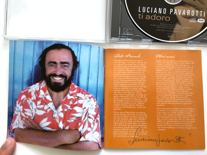 Luciano Pavarotti – Ti Adoro / Brand New Album From The Living Legend / Decca Audio CD 2003 Stereo / 475 000-2