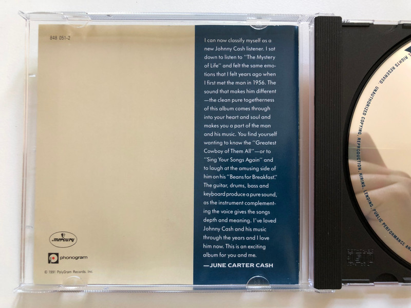 Johnny Cash – The Mystery Of Life / Mercury Audio CD 1991 / 848 051-2