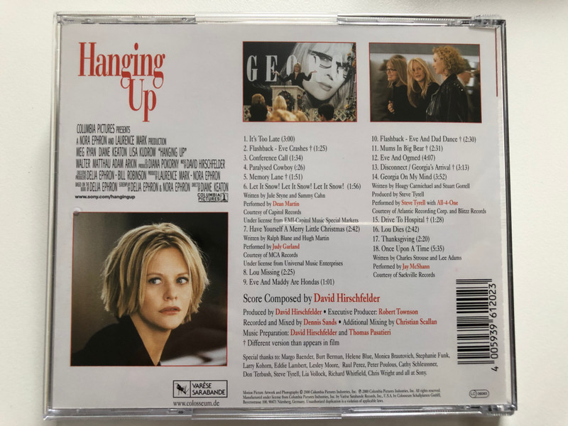 Hanging Up (Original Motion Picture Soundtrack) / Score Composed by David Hirschfelder / Varèse Sarabande Audio CD 2000 / VSD-6120