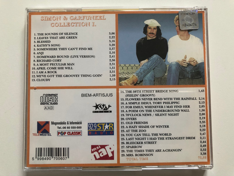 Simon & Garfunkel – Collection I / Total Time: 72,56 / Pop Classic / Euroton Audio CD / EUCD-0060