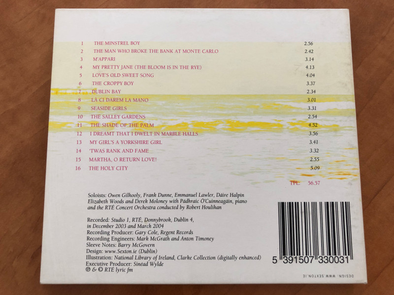 Joycesongs - James Joyce's Musical Dublin / RTÉ Concert Orchestra conducted by Robert Houlihan, Soloists: Owen Gilhooly, Frank Dunne, Emmanuel Lawler, Daire Halpin, Elizabeth Woods / RTÉ lyric fm Audio CD