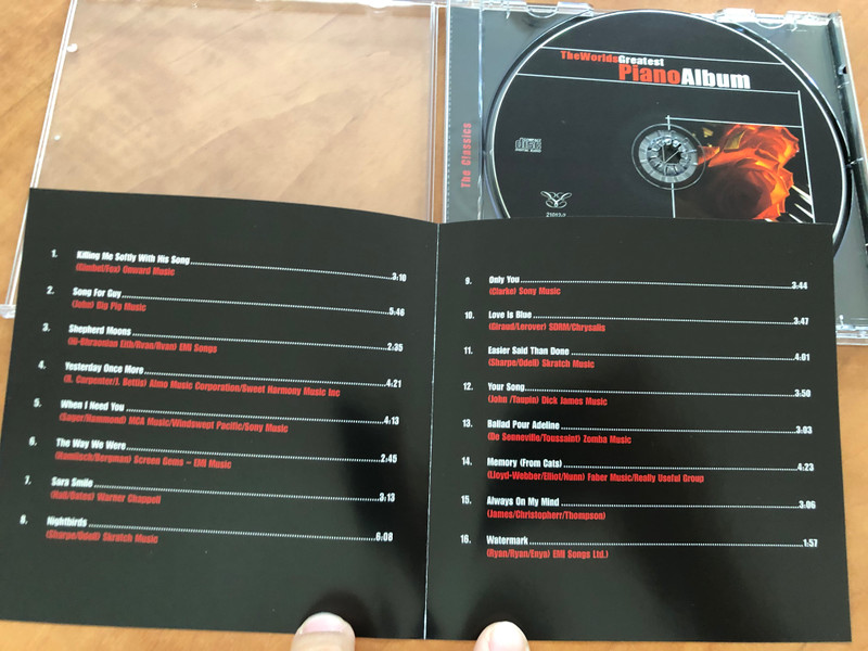 The Worlds Greatest Piano Album / Song For Guy, Yesterday Once More, Easier Said Than Done, Your song, Always on my mind, and many more / Exclusive Edition Audio CD 2005 / 21012-2