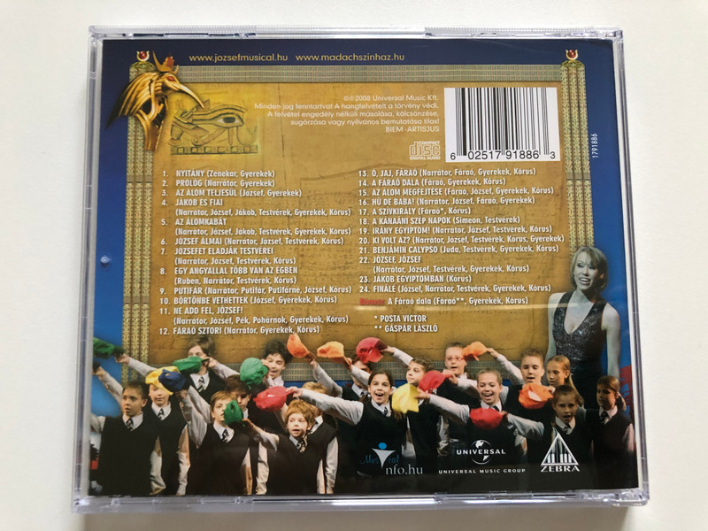 Madach Szinhaz / Tim Rice, Andrew Lloyd Webber - József és a Színes, Szélesvásznú álomkabát / Musical ket reszben / Universal Music Group Audio CD 2008 / 1791886 / Hungarian version:  Joseph and the Amazing Technicolor Dreamcoat