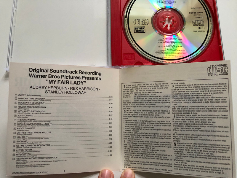 My Fair Lady - Audrey Hepburn, Rex Harrison / The Original Soundtrack Recording / CBS Audio CD Stereo / CDCBS 70000