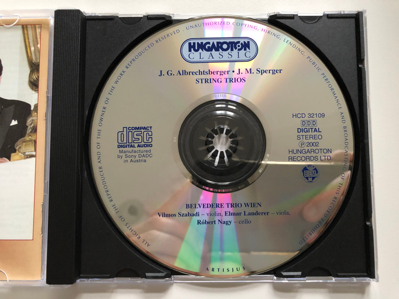 J. G. Albrechtsberger, J. M. Sperger - String Trios - Belvedere Trio Wien (Vilmos Szabadi, Elmar Landerer, Robert Nagy) / Hungaroton Classic Audio CD 2002 Stereo / HCD 32109