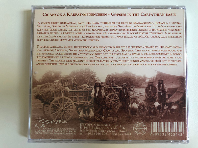 Ciganyok A Karpat-Medenceben / Gypsies In The Carpathian Basin / Etnofon Records Audio CD 2004 / ED-CD 065