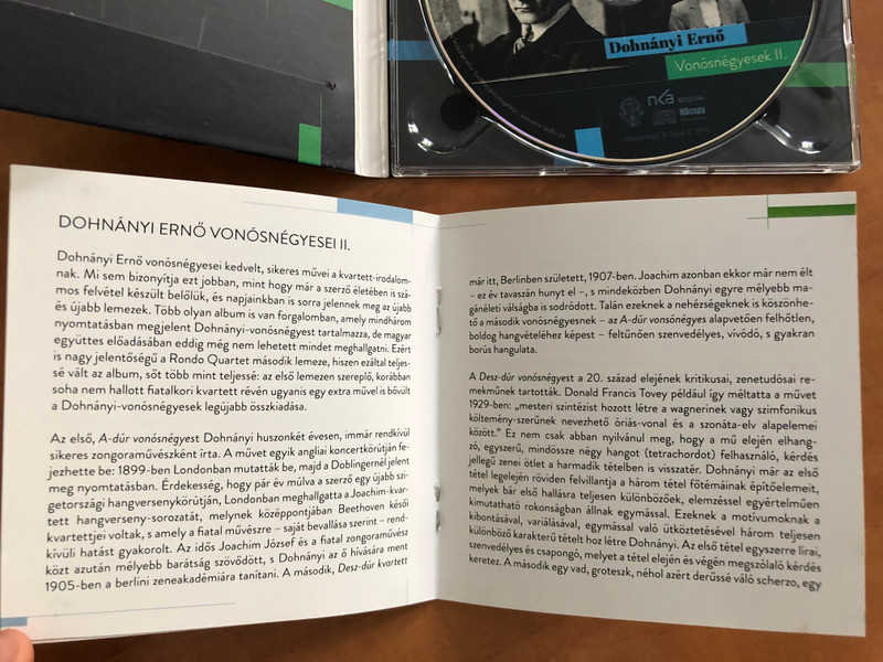Rondo Quartet - Ernst von Dohnanyi: String Quartets II. = Dohnanyi Erno: Vonosnegyesek II. / Rózsavölgyi És Társa Audio CD 2019 / RÉTCD 094 