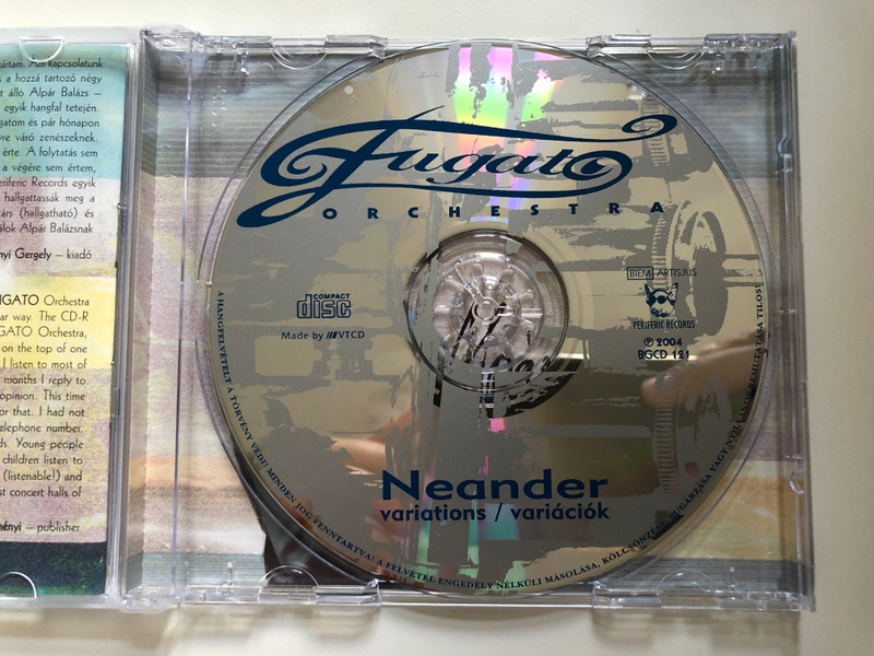 Fugato Orchestra – Neander Variations/Variációk / Periferic Records Audio CD 2004 / BGCD 121