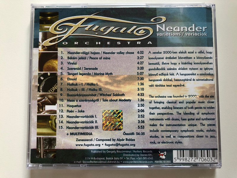 Fugato Orchestra – Neander Variations/Variációk / Periferic Records Audio CD 2004 / BGCD 121
