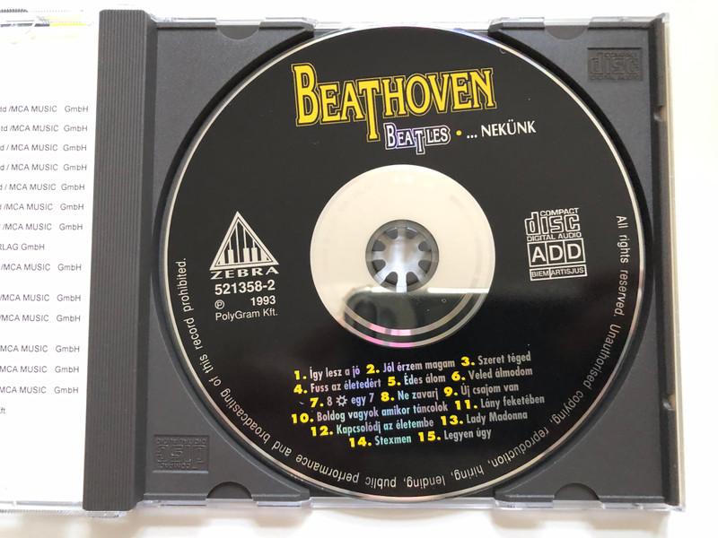 Beathoven - Beatles... Nekünk / Zebra Audio CD 1993 / 521358-2 