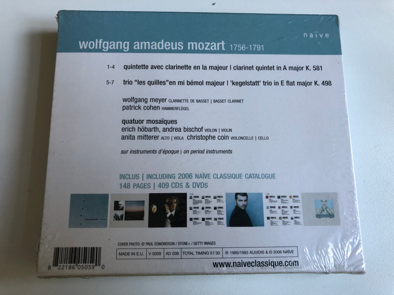 Mozart - Quintette Avec Clarinette - Trio Les Quilles / Wolfgang Meyer, Patrick Cohen, Quatuor Mosaïques / 1CD Prix Choc Special Price + Catalogue / Naïve Audio CD 2006 / V 5059
