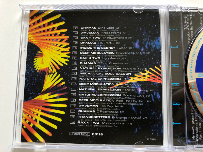 First Impression - Part 2: Trance - Mixed by Jaydee / First Impression Audio CD 1995 / FI 6920