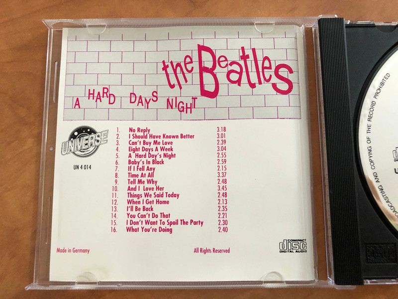 The Beatles – A Hard Days Night / Universe Audio CD 1993 Stereo / UN 4 014