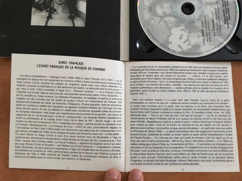 Auric..., Françaix - Musique de Chambre / Bernold, Capezzali, Caussé, Ivaldi, Lefèvre, Lethiec, Poulet / Arion Audio CD 2001 / ARN 68519