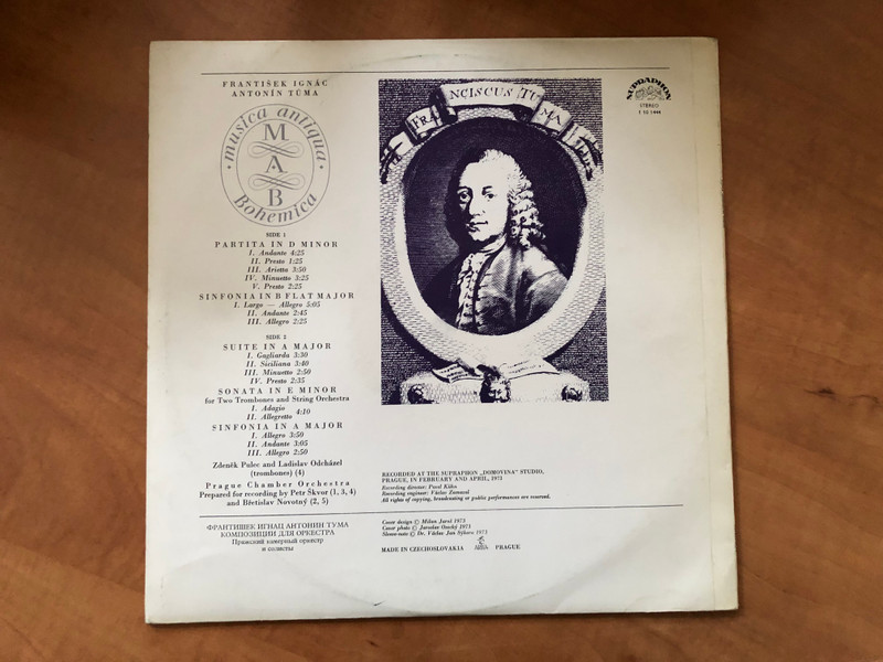 František Tůma - Orchestral Works - Prague Chamber Orchestra / Supraphon LP 1973 Stereo / 1 10 1444