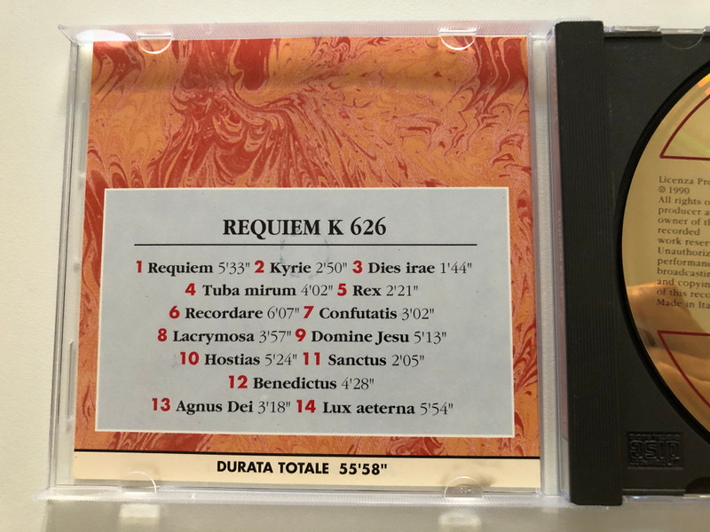 Ritratto Di Un Genio - Mozart - Requiem K 626 / Cleveland Orchestra and Chorus, Direttore: George Szell, Cleveland 9 maggio 1968 / Bicentenario Mozartiano / Armando Curcio Editore / Audio CD 1990 Stereo / ZAR-01