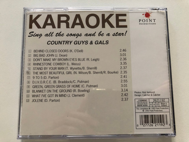 Karaoke - Sing the songs and be a star! - Country Guys & Gals / Point Productions Audio CD 1992 / 2621192
