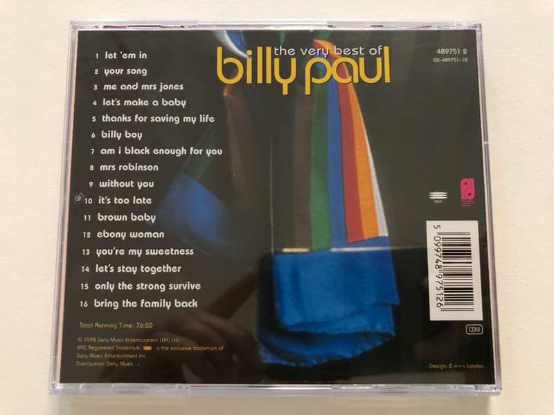 The Very Best Of Billy Paul / Epic Audio CD 1998 / 489751 2