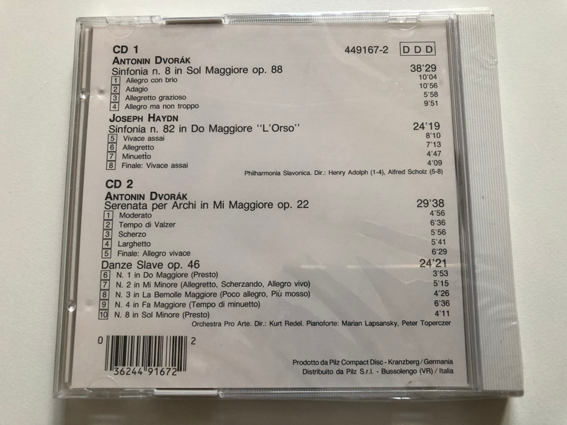 Antonin Dvorak M. 18 - CD 1: Sinfonia N. 8 - CD 2: Serenata Op. 22 - Danze Slave / 2x Audio CD / 449167-2