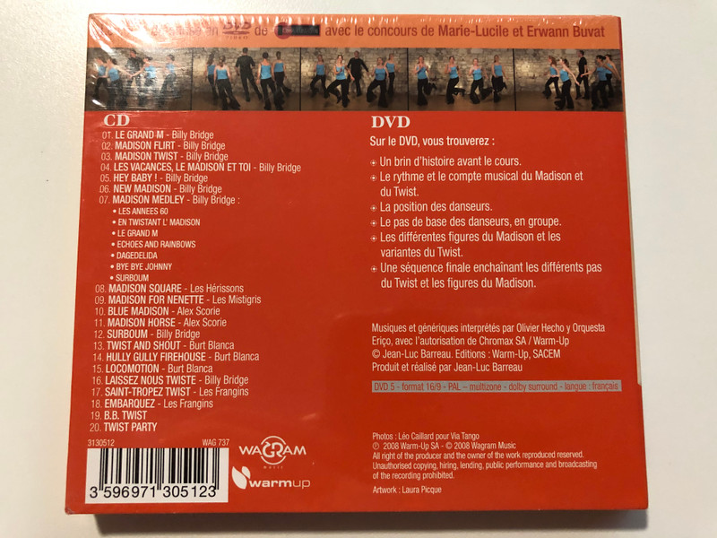 Twist & Madison - Collection Dansez! / Dansez Le Twist & Madison, CD: Les plus grands titres pour danser le Twist & Madison, DVD: Le cours de danse par des professionnels / Warm-Up Audio CD + DVD CD 2008 / 3130512