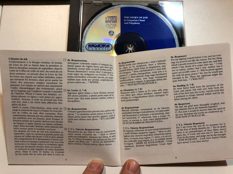 The Story of Job - in Gregorian Chant and Polyphony - Schola Hungarica / Laszlo Dobszay, Janka Szendrei / Hungaroton Classic Audio CD 2003 Stereo / HCD 32239