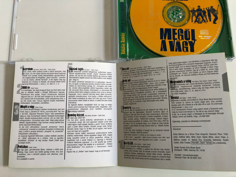 Takáts Tamás Dirty Blues Band – Megöl A Vágy / Hungaroton Audio CD 1999 / HCD 37912