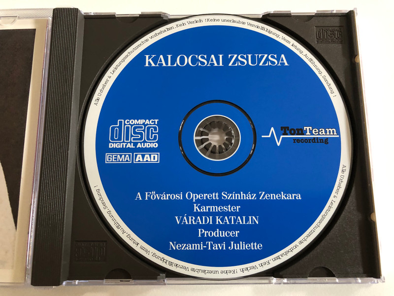 Kalocsai Zsuzsa / TonTeam Recording Audio CD