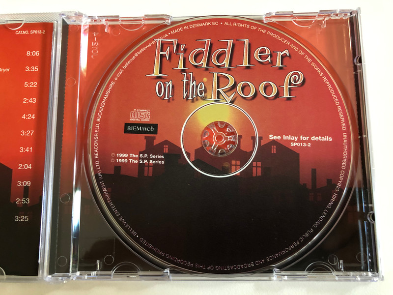 Fiddler on the Roof / Performed by The Limelight Orchestra and Singers / If I Were A Rich Man, Matchmaker Matchmaker, Sunrise Sunset, and many more... / The S.P. Series Audio CD 1999 / SP013-2