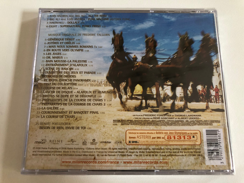 Astérix Aux Jeux Olympiques (Bande Originale Du Film) - Composee Par Frederic Talgorn / Milan Audio CD 2008 / 399 188-2