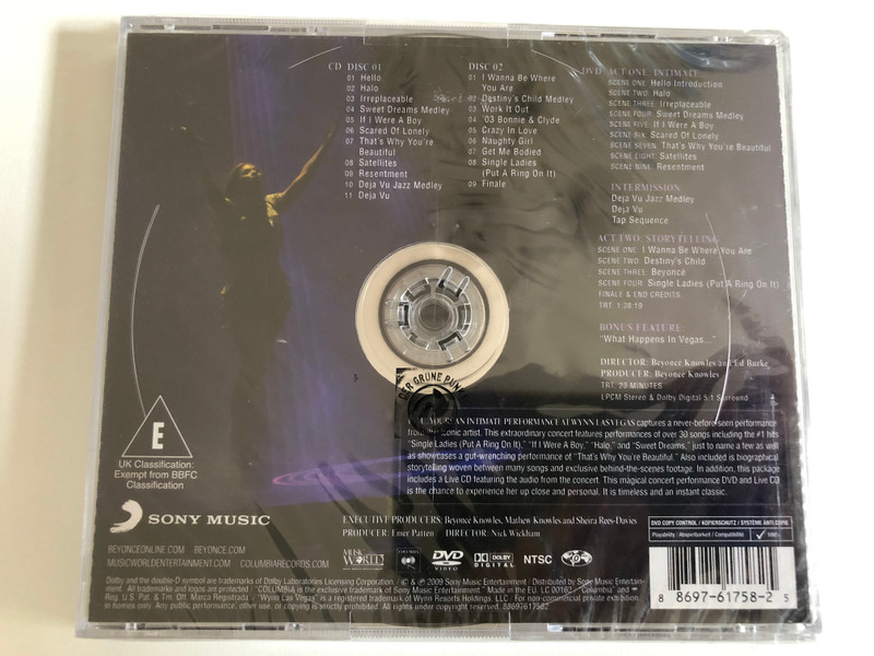 Beyoncé – I Am... Yours: An Intimate Performance At Wynn Las Vegas / Experience Beyonce Up Close & Personal Full Concert Of Over 30 Songs & 2 CDs Of Live Music / Sony Music 2x Audio CD + DVD CD 2009 / 88697 61758 2