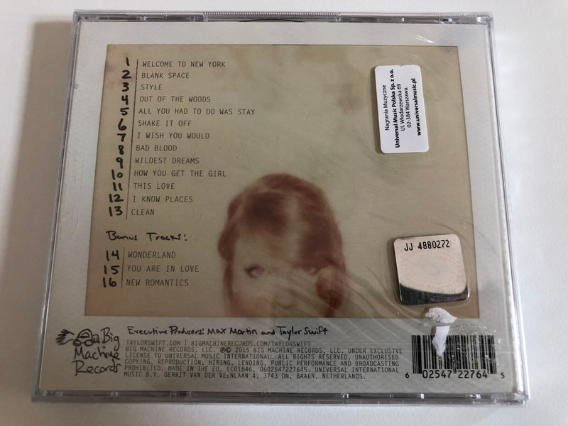 Taylor Swift Karaoke - 1989 / Taylor Swift Lead Vocals Not Including / Big Machine Records Audio CD 2015 / 0602547227645