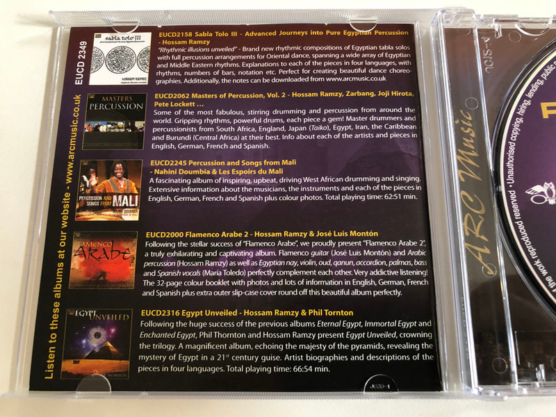 Rock The Tabla - Hossam Ramzy & Special Guests / Featuring A. R. Rahman, Billy Cobham, Manu Katche, Omar Faruk Tekbilek... / ARC Music Audio CD 2011 / EUCD2349
