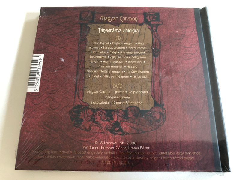 Magyar Carmen (Táncdráma Dalokkal) - Novák Péter, Presser Gábor, Upor László / Locovox Kft. Audio CD 2008 / 5998309309991