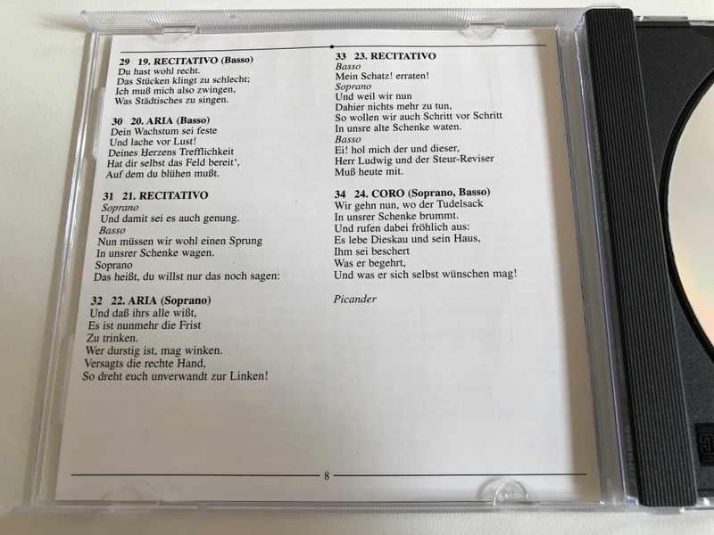 Secular Cantatas BWV 211 & 212 = Weltliche Kantaten BWV 211 & 212 / Schweigt Stille, Plaudert Nicht (Kaffee-Kantate), Mehr Hahn En Neue Oberkeet (Bauernkantate) / Bach Edition - CD 7 / Brilliant Classics Audio CD / 99366/7