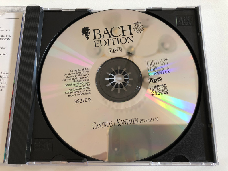 Cantatas = Kantaten / Bleib Bei Uns, Denn Es Will Abend Werden BWV 6, Nur Jedem Das Seine BWV 163, Herr Christ, Der Einge Gottessohn BWV 96 / Bach Edition -  CD 2 / Brilliant Classics Audio CD / 99370/2