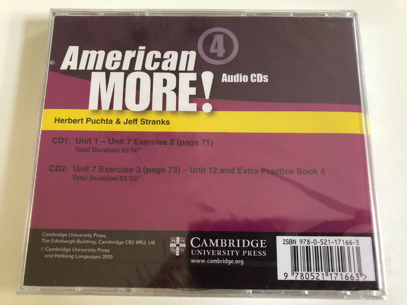 American More! Level 4 Class Audio CDs / Authors: Herbert Puchta & Jeff Stranks / Publisher: Cambridge University Press