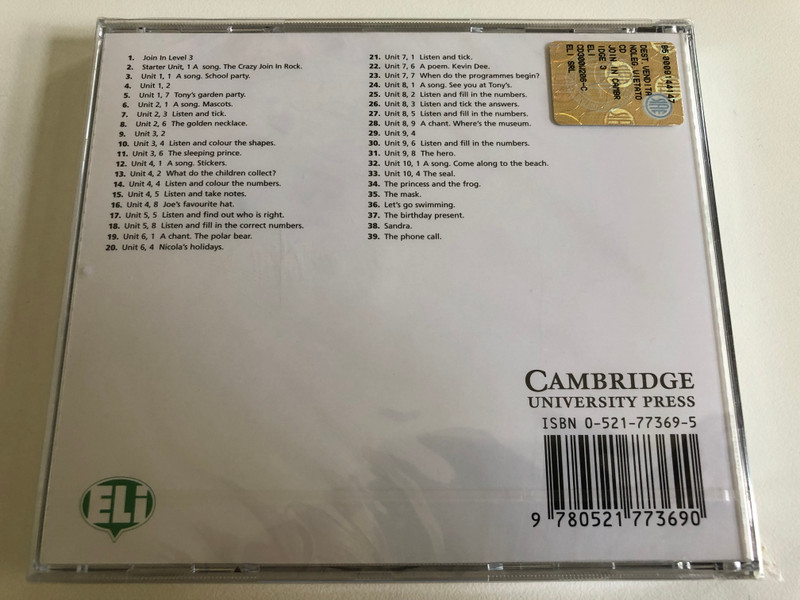 Join In Audio CD 3 / Authors: Gunter Gerngross & Herbert Puchta / Publisher: Cambridge University Press (9780521773690)