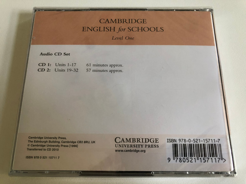 Cambridge English for Schools: Level 1 / 2 Audio CDs / Authors: Andrew Littlejohn , Diana Hicks / Publisher: Cambridge University Press (9780521157117)