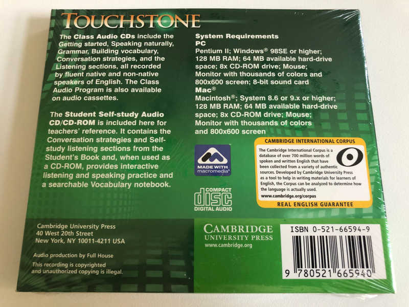 Touchstone Class: 3 / Audio CD/CD-ROM / Authors: Michael J. McCarthy, Jeanne McCarten, Helen Sandiford / Publisher: Cambridge University Press (9780521665940)