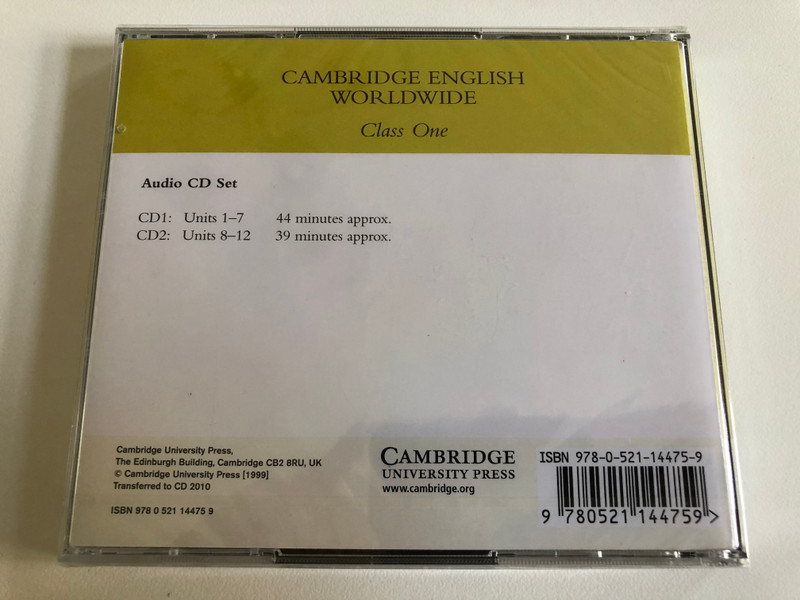 Cambridge English Worldwide Class: Set 1 / 2 Audio CDs / Authors: Diana Hicks & Andrew Littlejohn Publisher: Cambridge University Press (9780521144759)