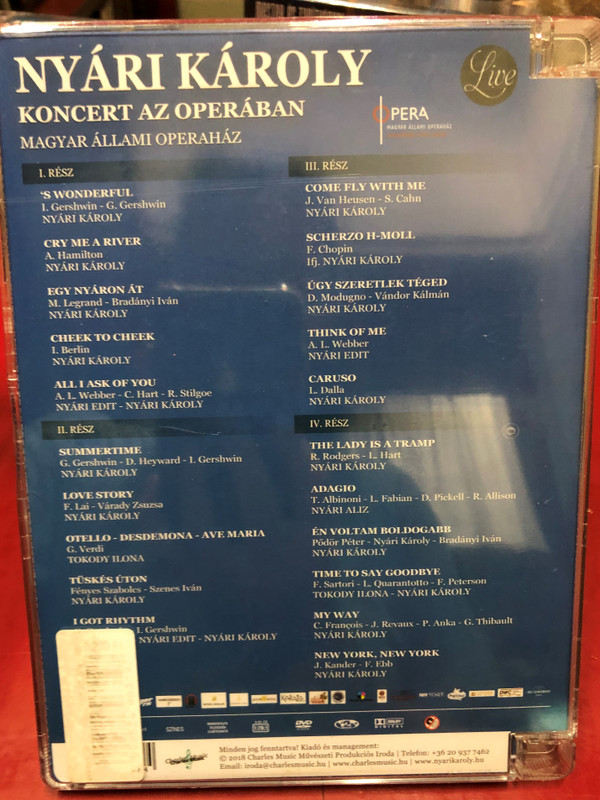 NYÁRI KÁROLY - Koncert az Operában / DVD / Made in Hungary (5999524964194)
