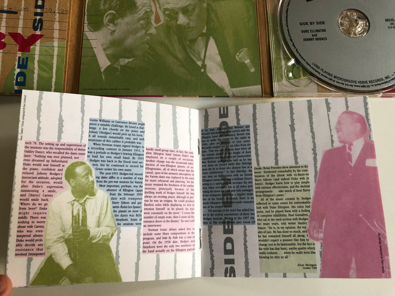 Side By Side - Duke Ellington And Johnny Hodges, plus others / Verve Records Audio CD 1999 Stereo / 314 521 405-2