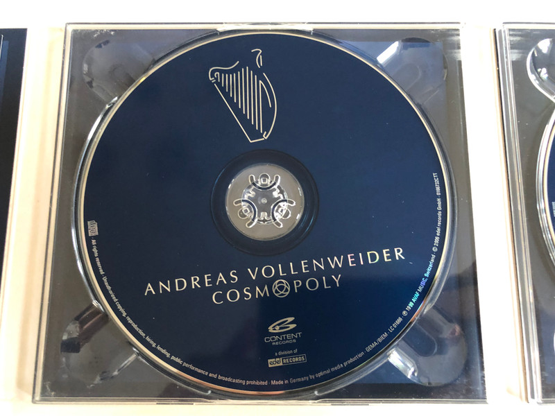 Andreas Vollenweider – Cosmopoly - Including Bonus CD / Feat. Carlos Nunez, Abdullah Ibrahim, Bobby McFerrin, Jivan Gasparyan, Chinese Orchestra, Chun Liang Al Huang, Carly Simon / Content Records 2x Audio CD / 0166732CTT
