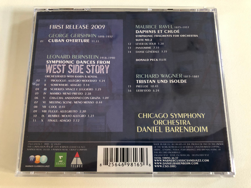 Chicago Symphony Orchestra - Daniel Barenboim / Gershwin Cuban Overture, Bernstein Symphonic Dances From West Side Story / Warner Classics & Jazz Audio CD 2009/ 2564 69816-5 