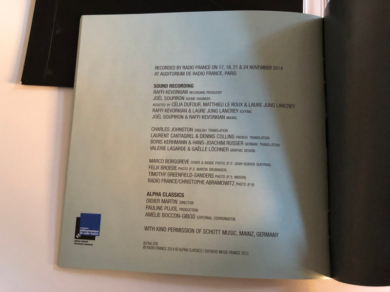 Peter Eötvös - DoReMi, Cello Concerto Grosso, Speaking Drums / Midori, Jean-Guihen Queyras, Martin Grubinger / Orchestre Philharmonique De Radio France / Alpha Classics Audio CD 2016 / Alpha 208