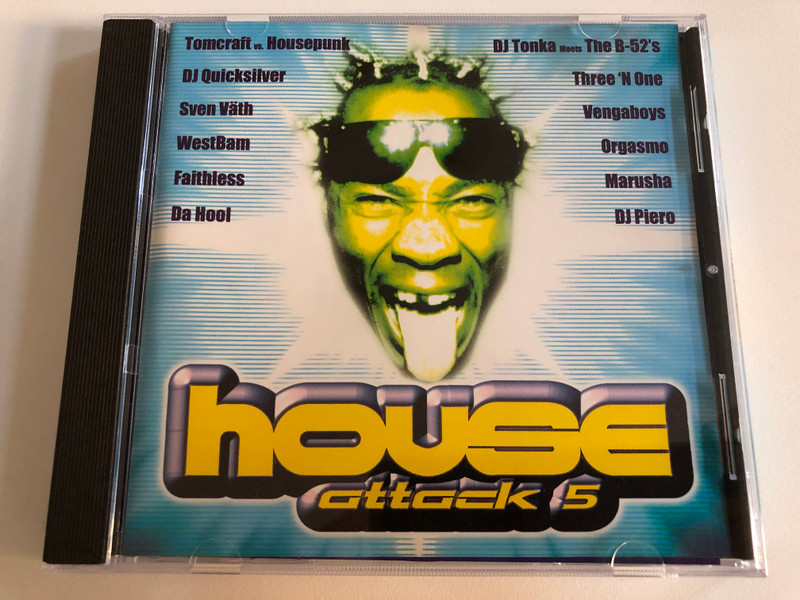House Attack 5 / Tomcraft vs Housepunk, DJ Quicksilver, Sven Väth, WestBam, Faithless, Da Hool, DJ Tonka meets The B-52's, Three 'N One, Vengaboys, Orgasmo, Marusha, DJ Piero / BMG Ariola Hungary Audio CD 1999 / 74321 670952