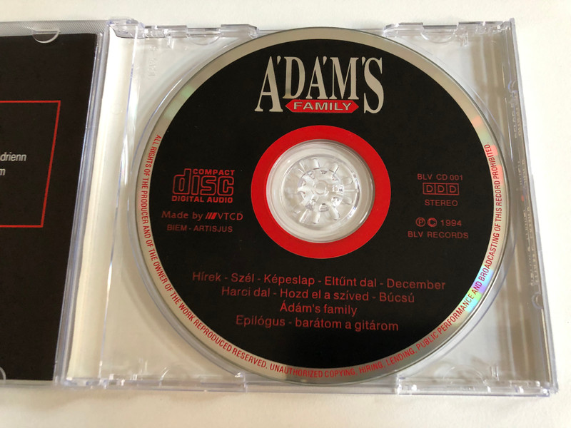 Ádám's Family – Hírek / B.L.V. Records Audio CD 1994 Stereo / BLVCD 001