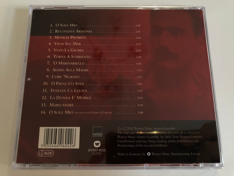 Al Bano Carrisi – Carrisi Canta Caruso / WEA Audio CD 2002 / 5050-46606-042-6