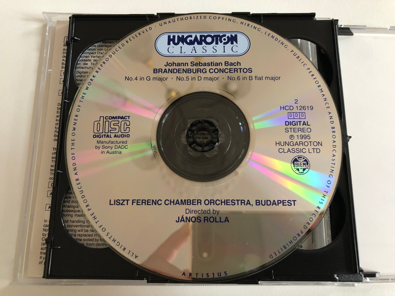 Johann Sebastian Bach: Brandenburg Concertos / Liszt Ferenc Chamber Orchestra, Budapest, János Rolla / Hungaroton Classic 2x Audio CD 1995 Stereo / HCD 12618-19